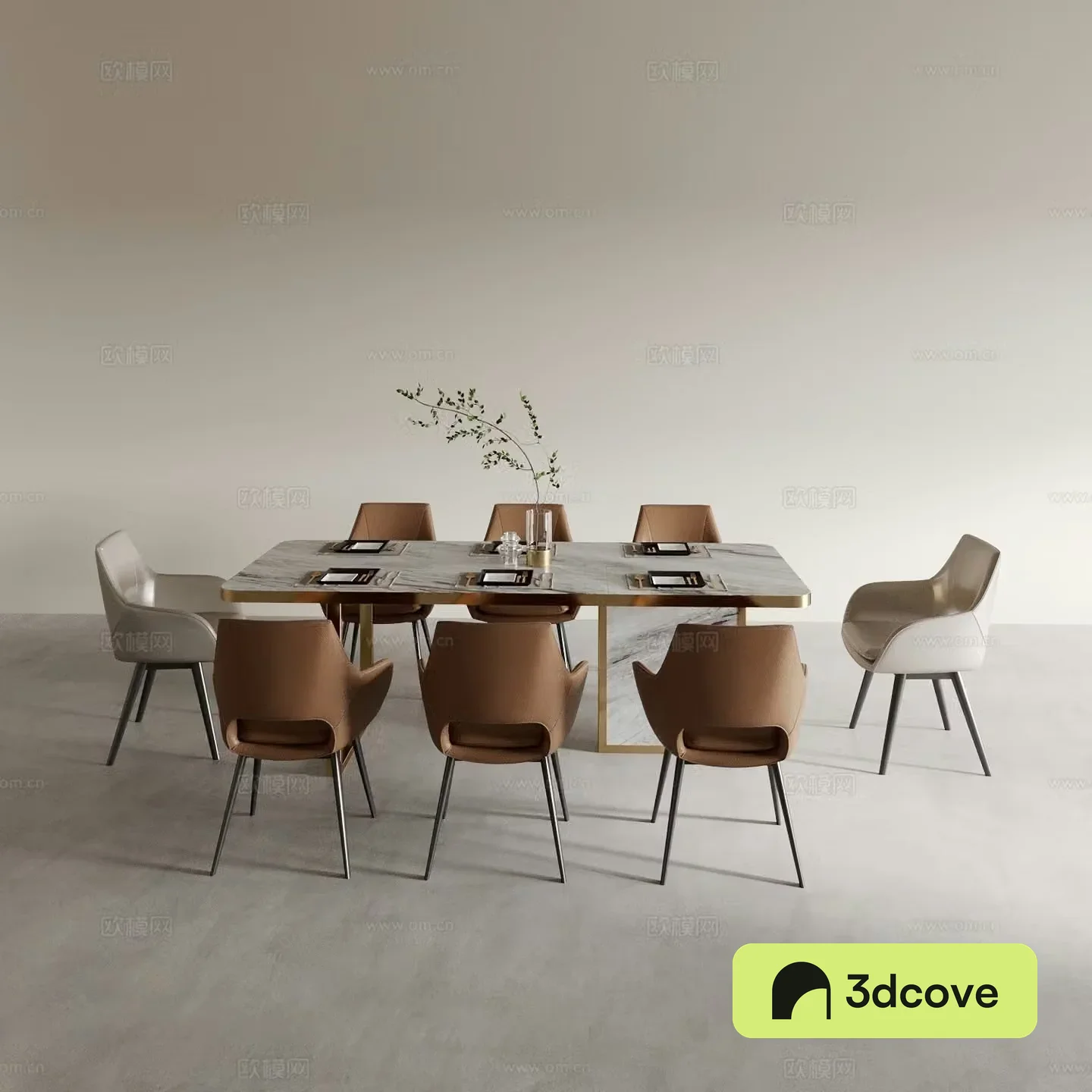 Modern dining table and chairs