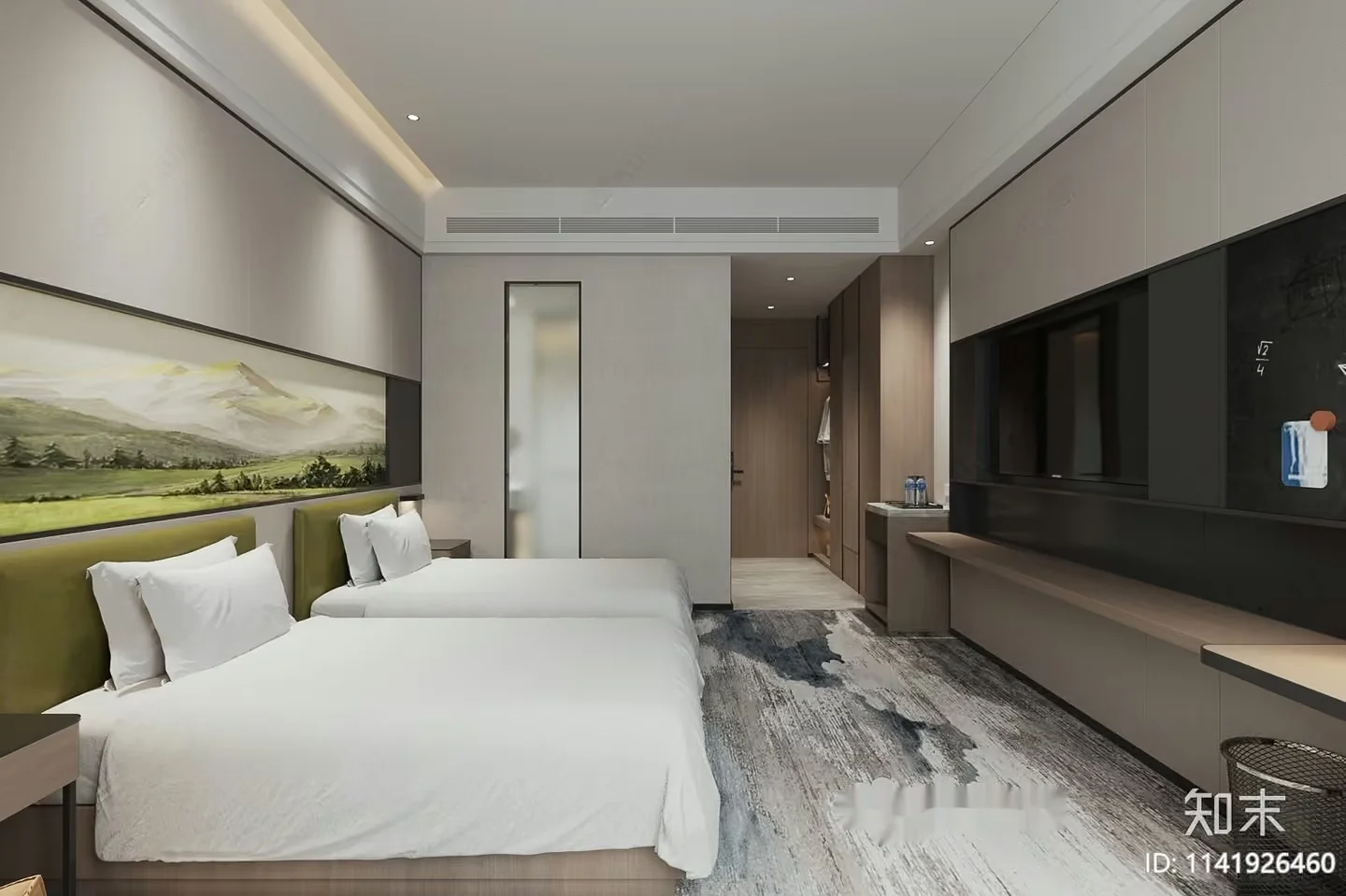 Modern Hotel Room 3D Model – 14426 – VRAY Render