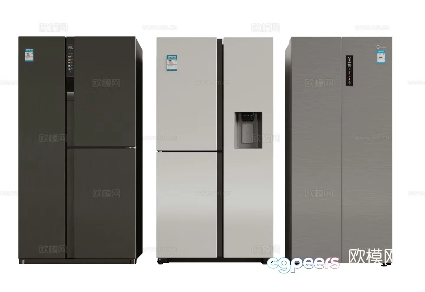 Modern refrigerator zero-embedded refrigerator single and double door refrigerator cross refrigerator double door refrigerator 3D model