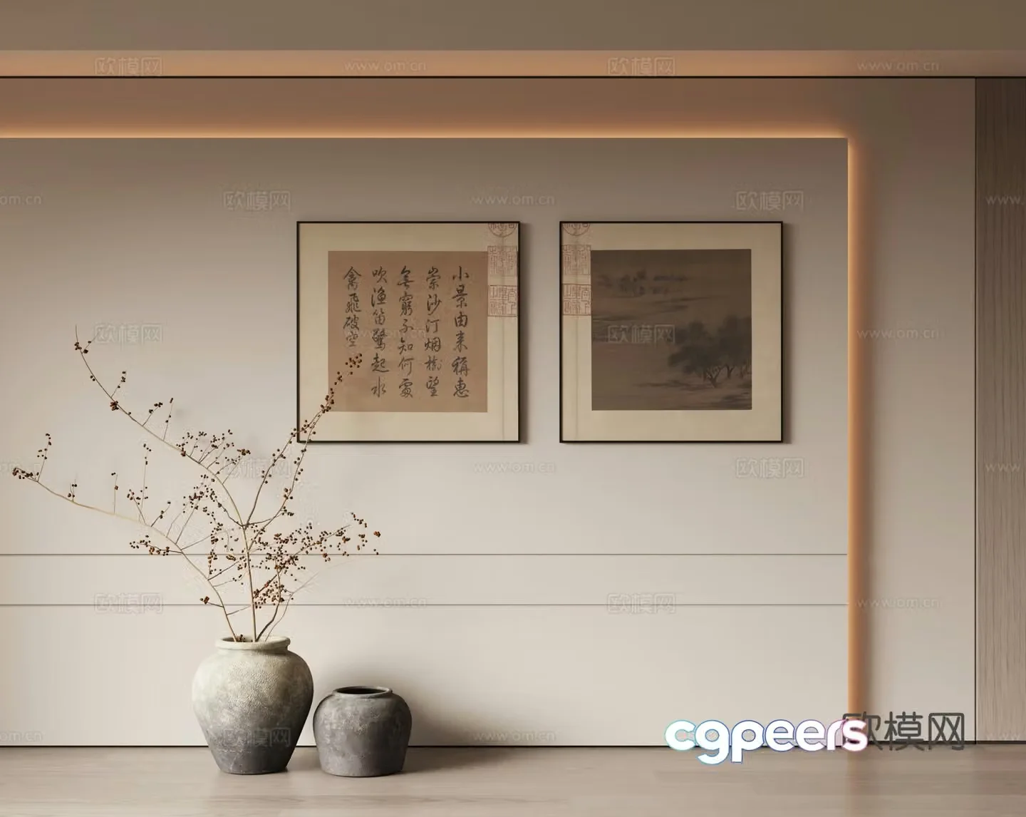 New Chinese Song style hang painting 3D model