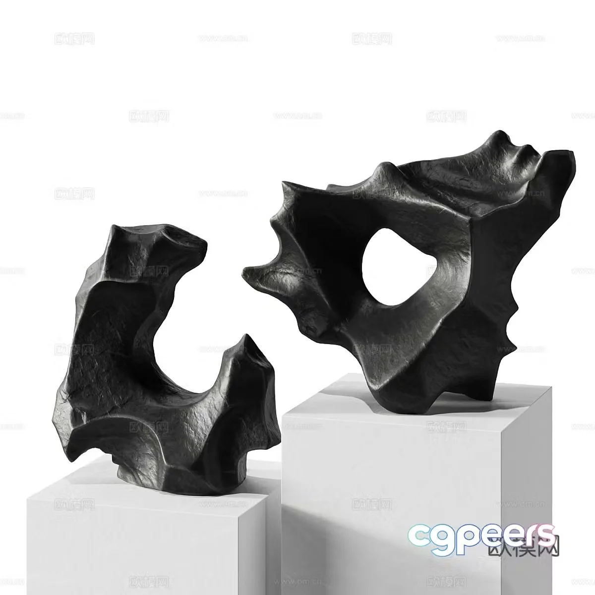 New Chinese style abstract sculpture ornaments 3D model