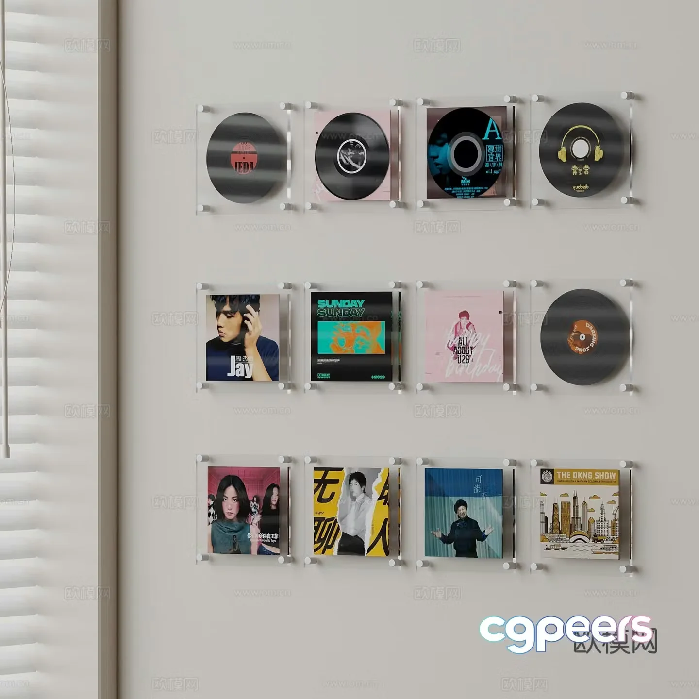 Modern disc record 3d model