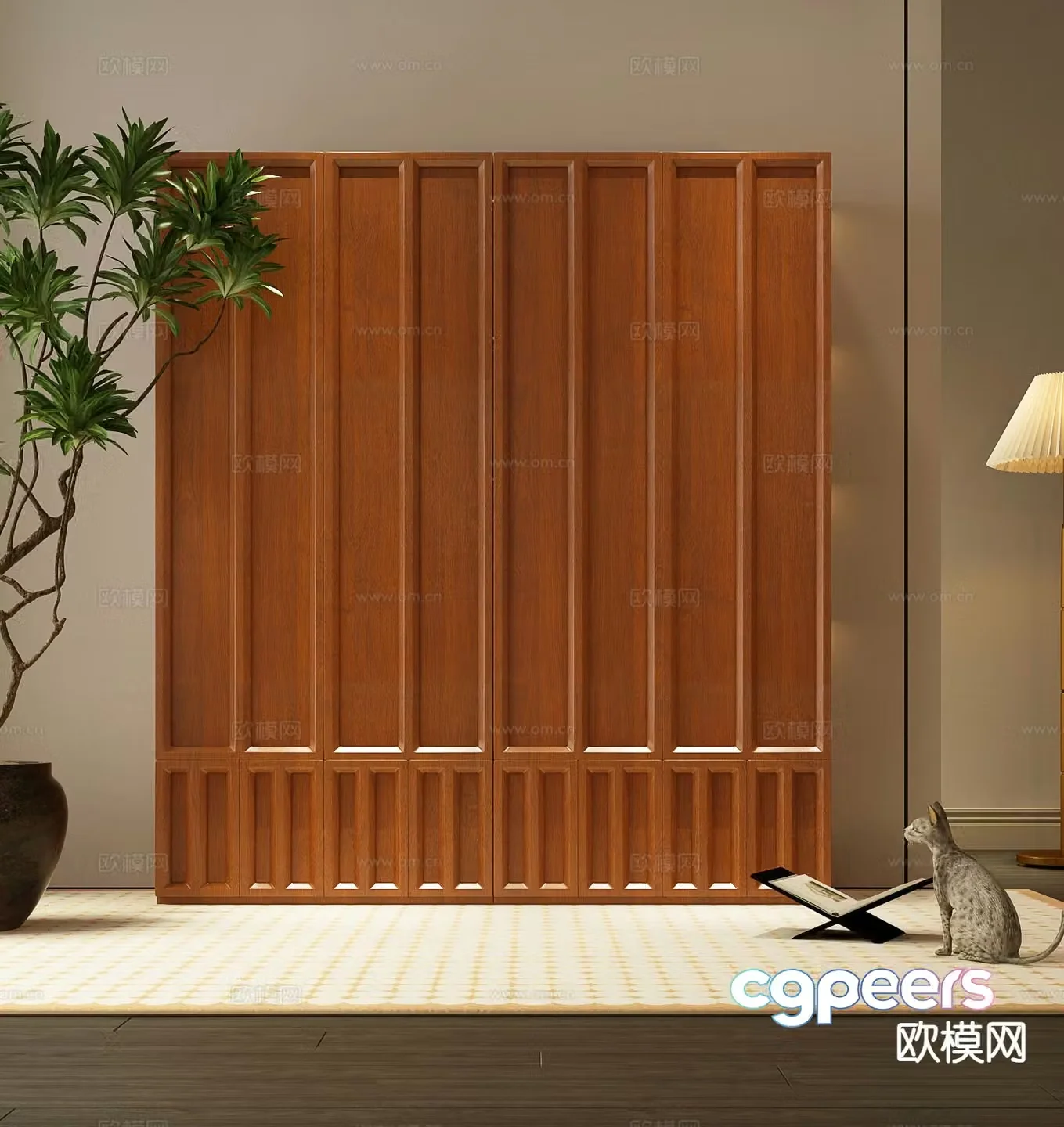 Medieval style wardrobe 3d model