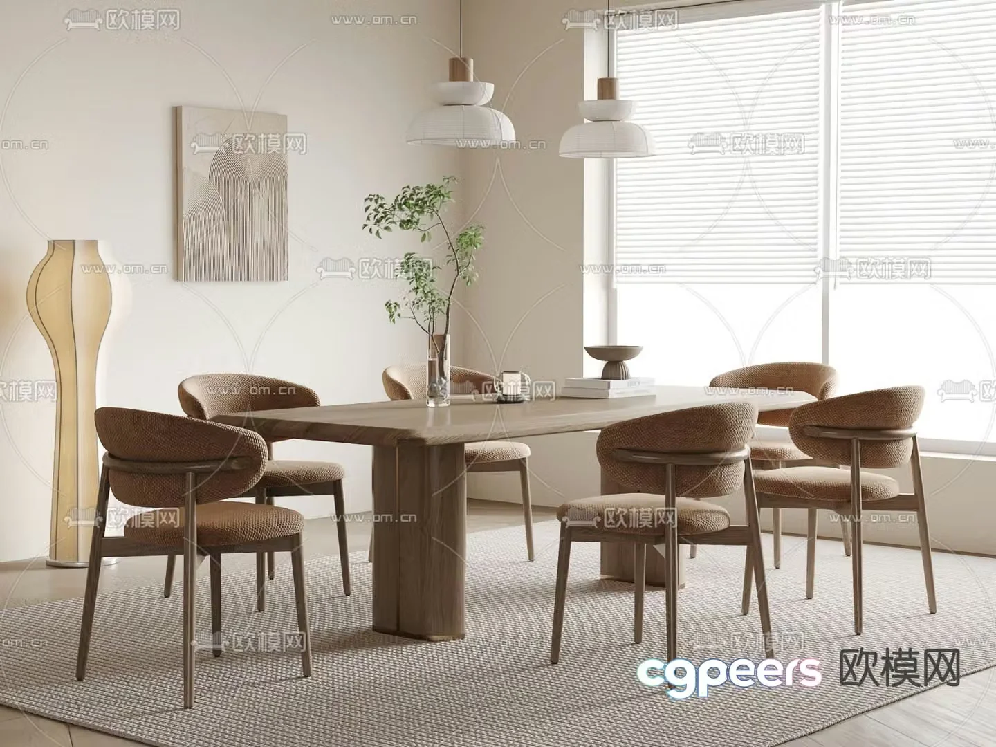 Wasabi Wind Dining Table and Chair 3D Model