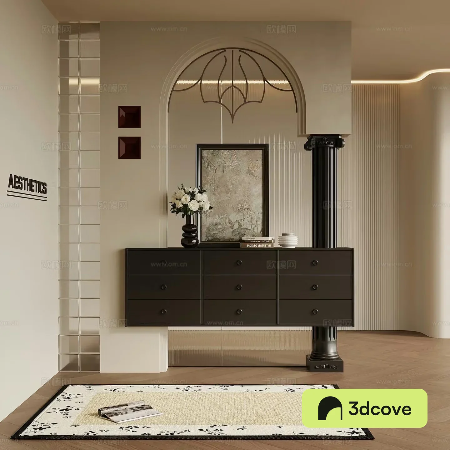 Entrance French retro entrance partition