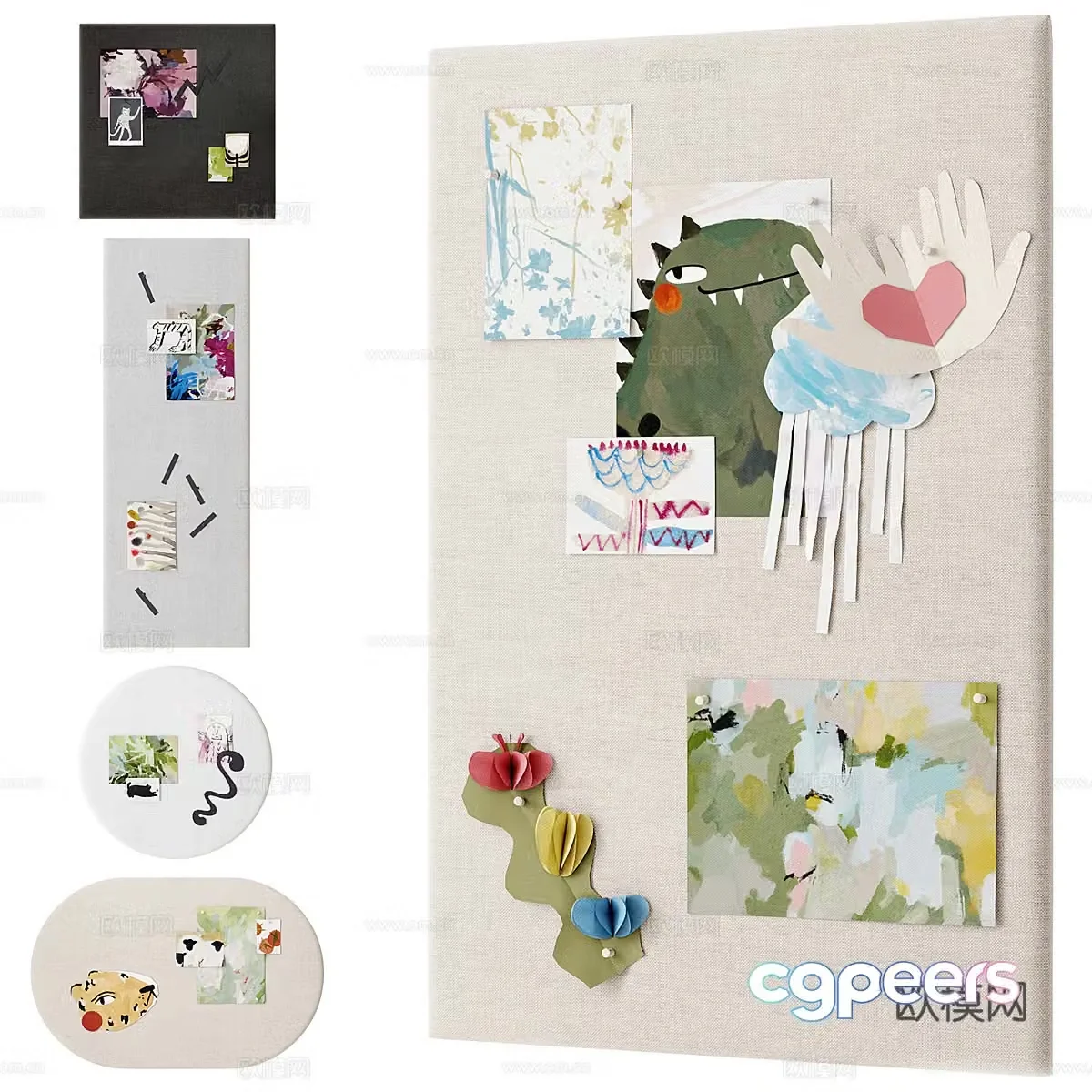 Emotional board Children’s stickers Children’s paper-cut 3D model