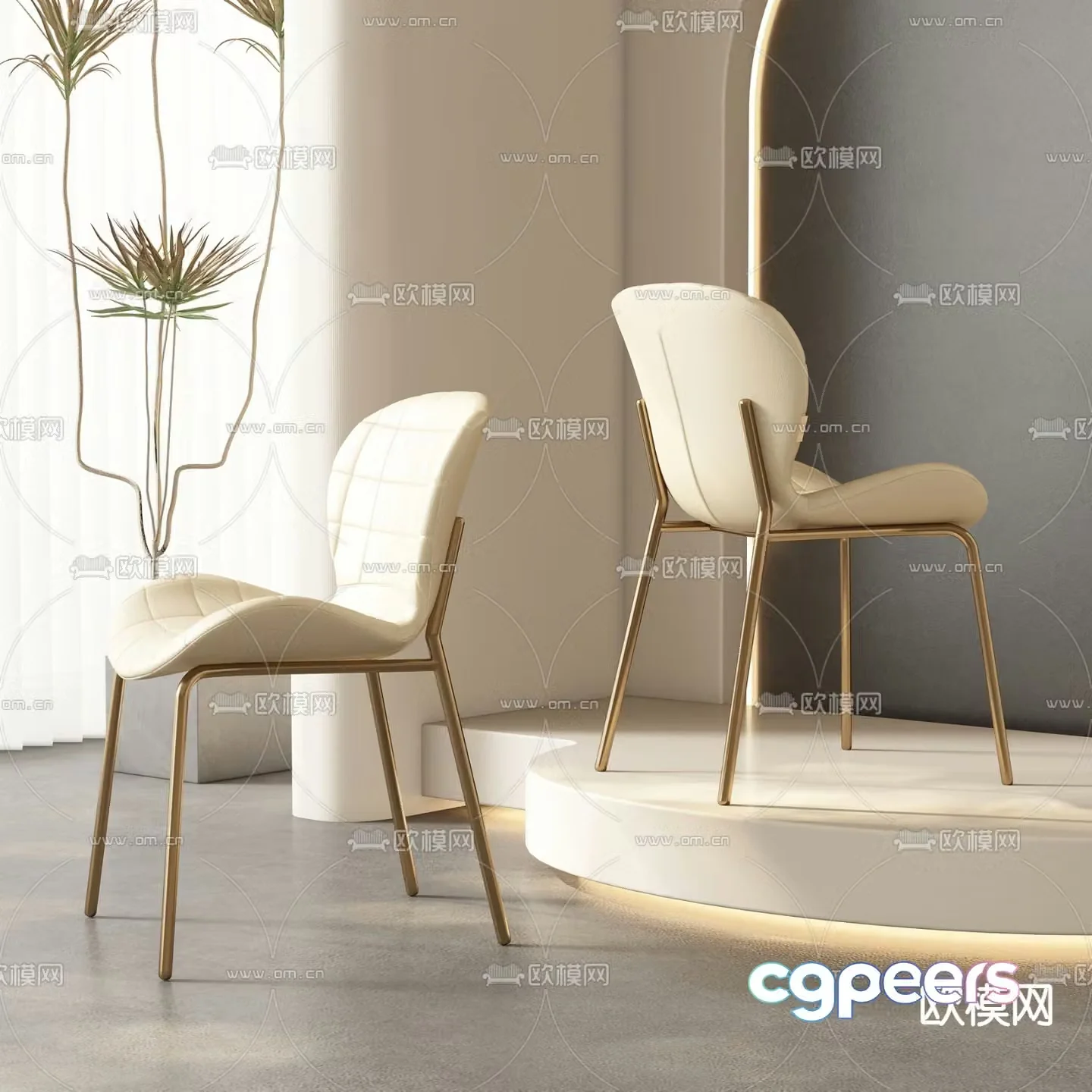 leather chair dining chair 3d model