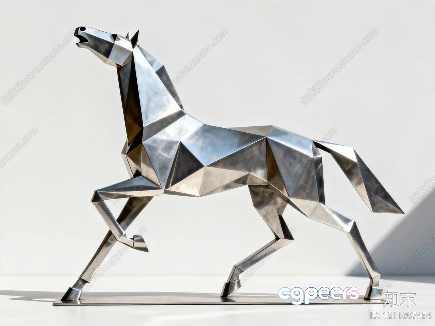 A Metal Horse Sculpture 3D Model – 1695 – VRAY Render