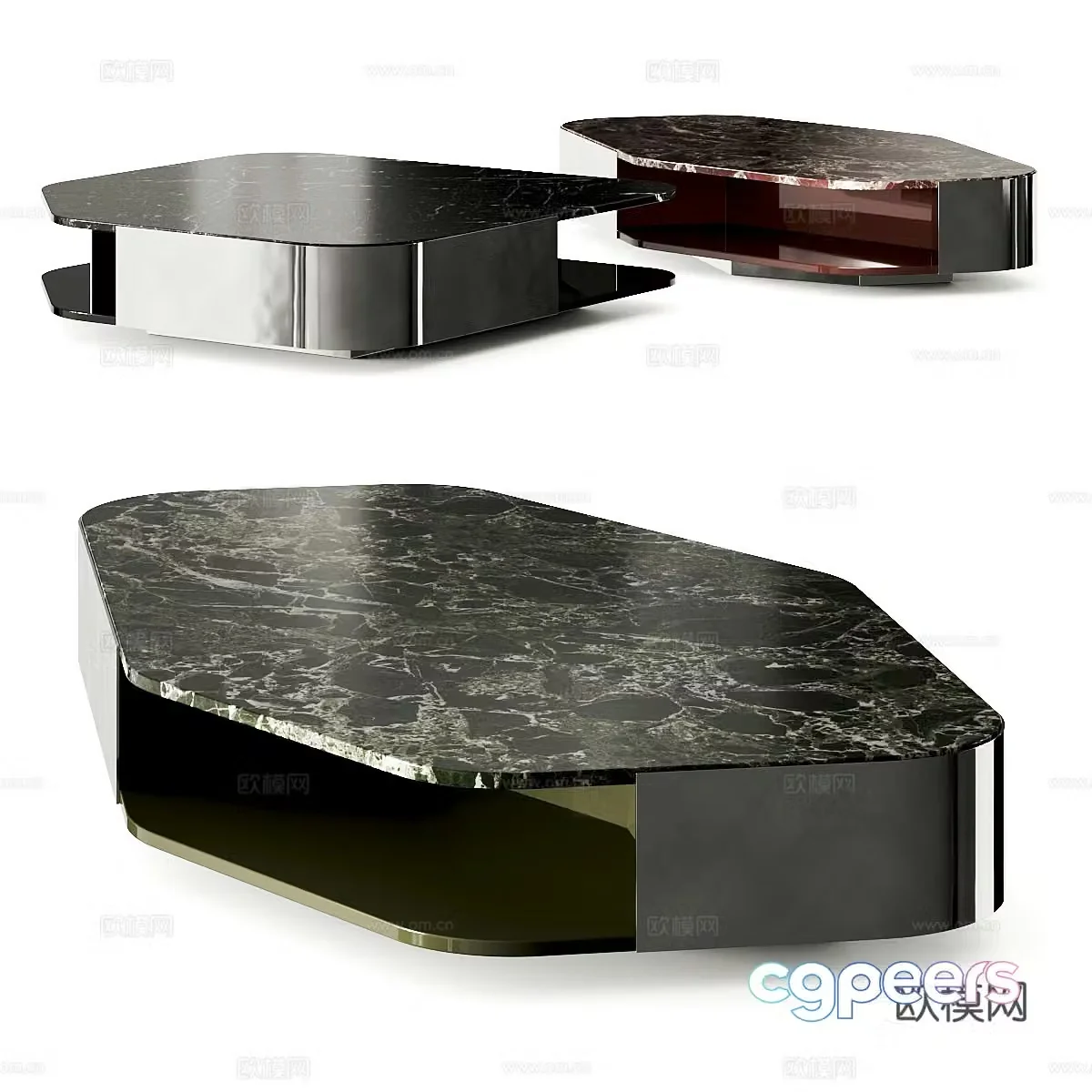 Modern marble coffee table 3d model