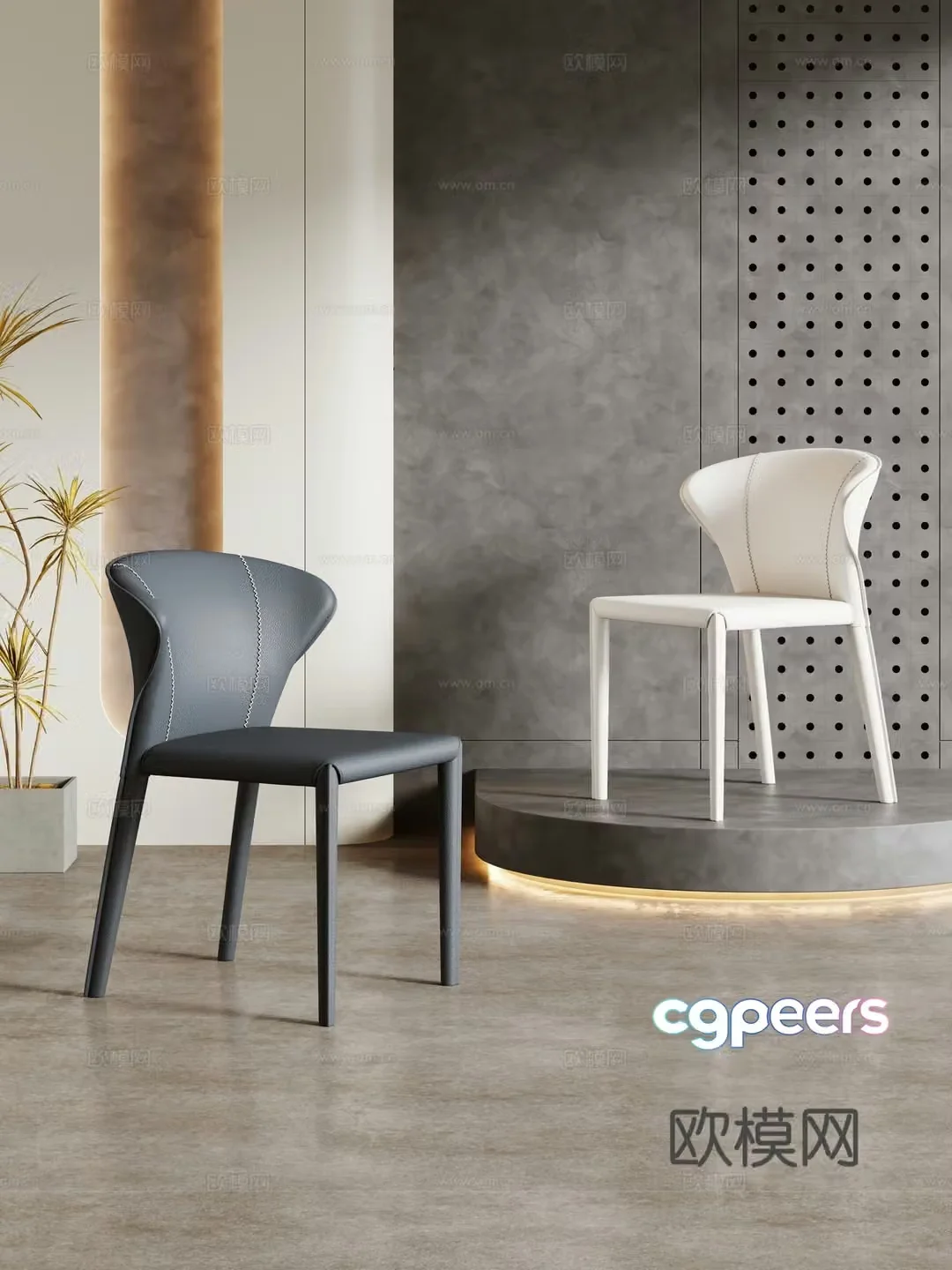 Dining chair Leisure chair Leather chair 3d model