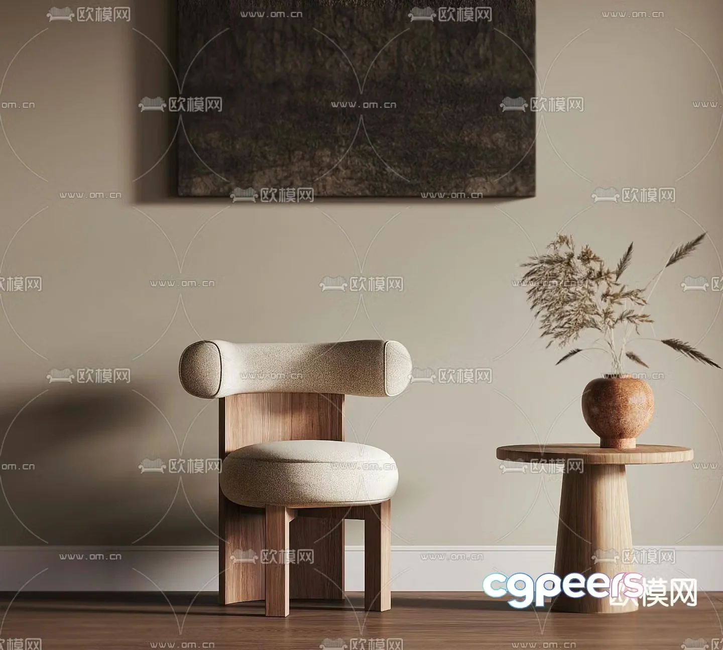 Medieval style chair dining chair 3d model