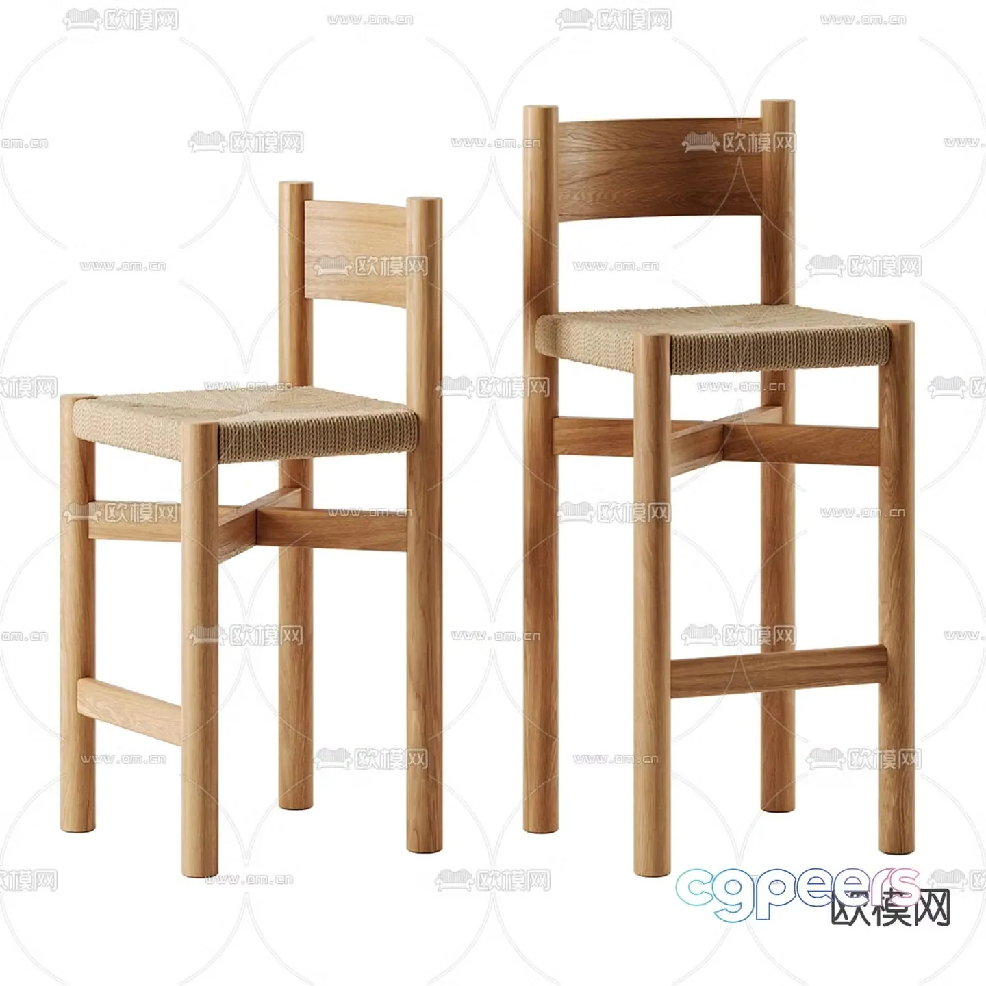 Nonna bar stool bar stool high stool 3d model