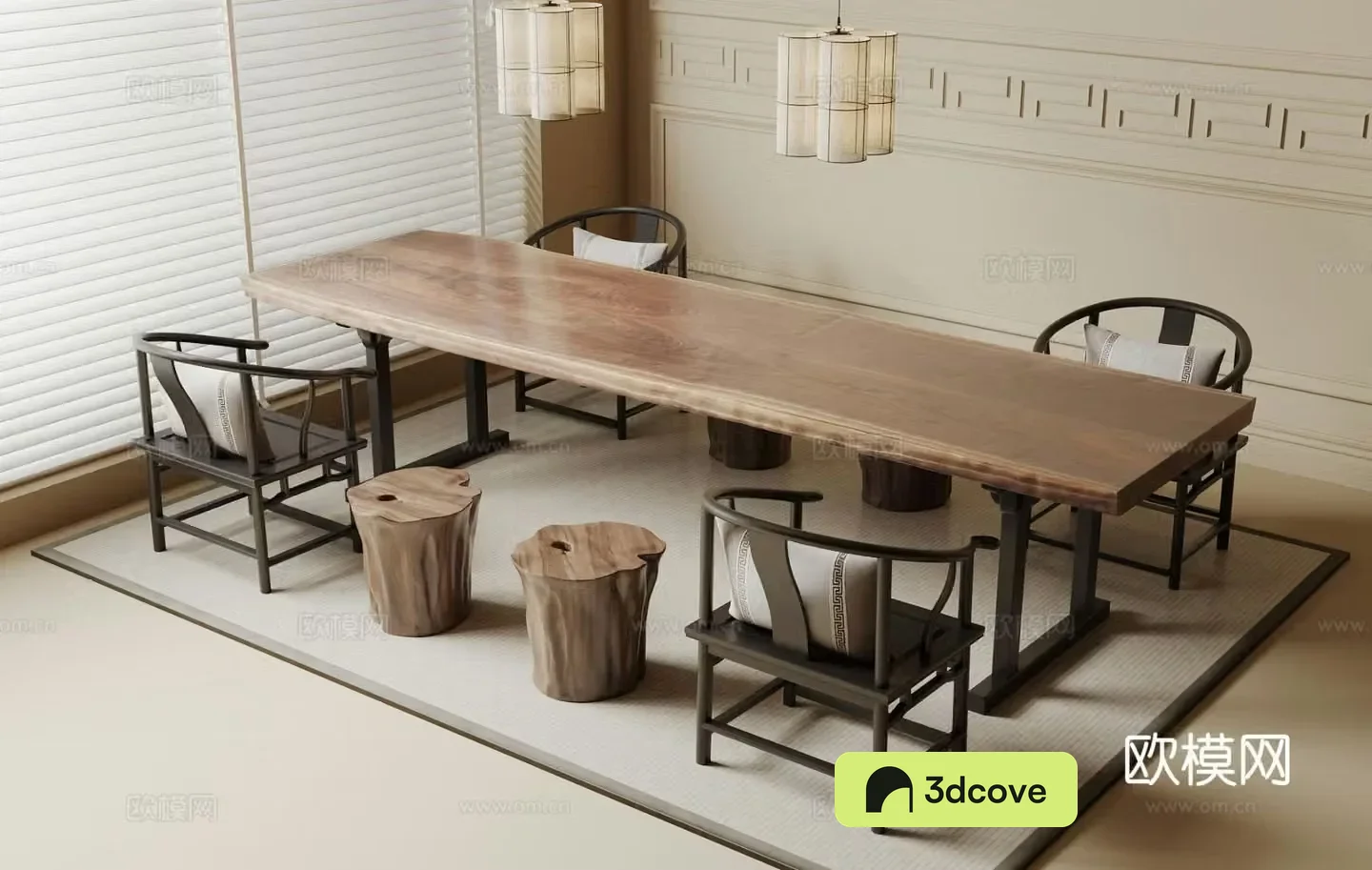 New Chinese tea table and chairs