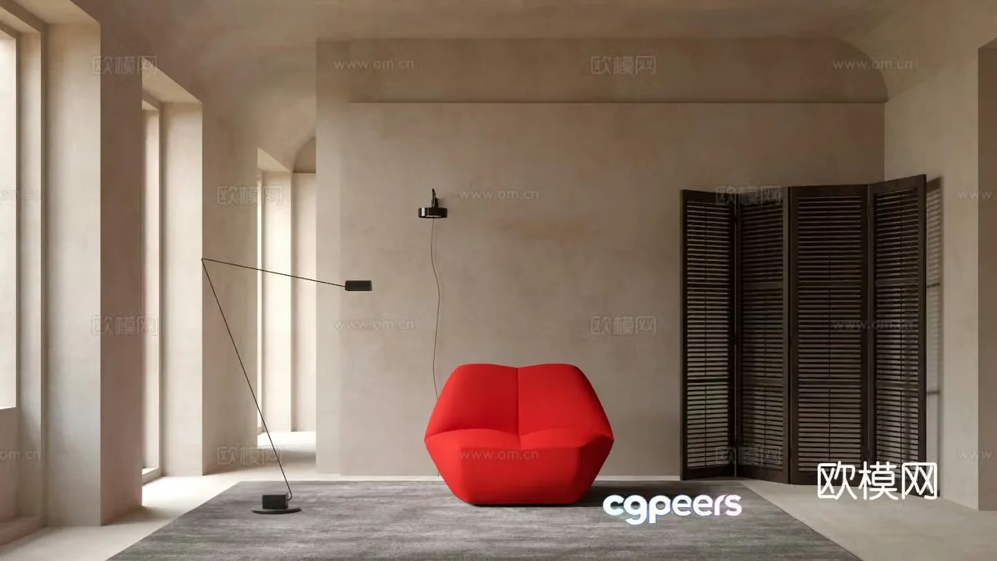 Moooi modern single sofa lip sofa 3d model
