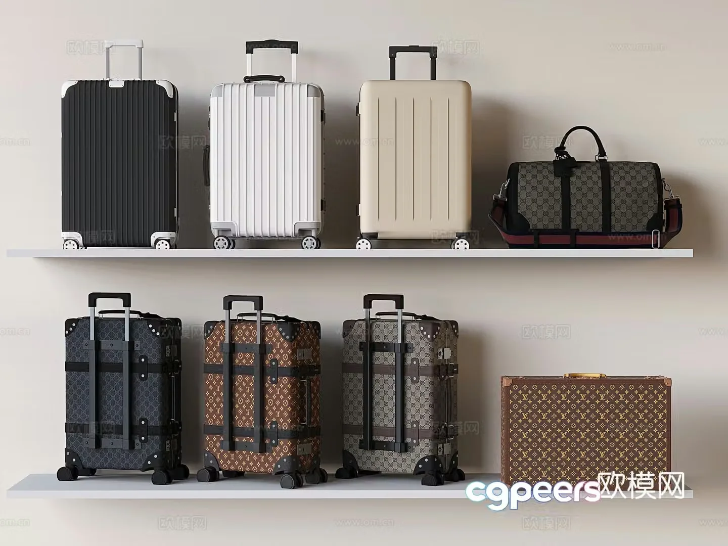 Bag luggage suitcase suitcase trolley case 3d model