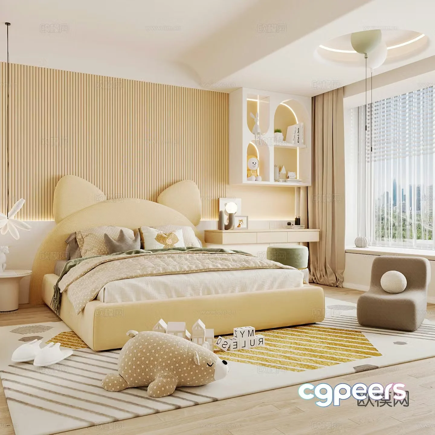 Modern children’s room boy’s room girl’s room 3d model