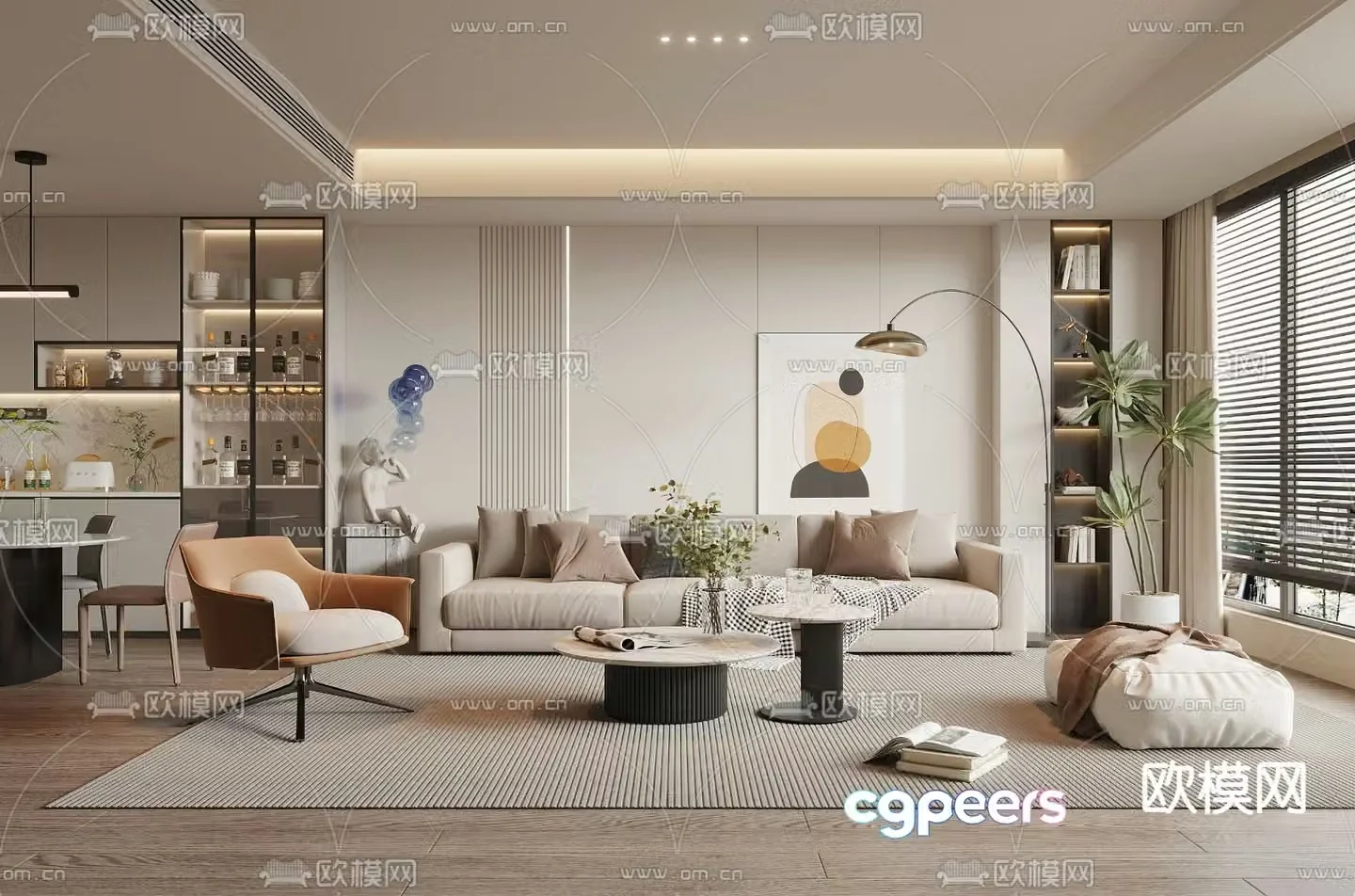 Modern living room 3d model