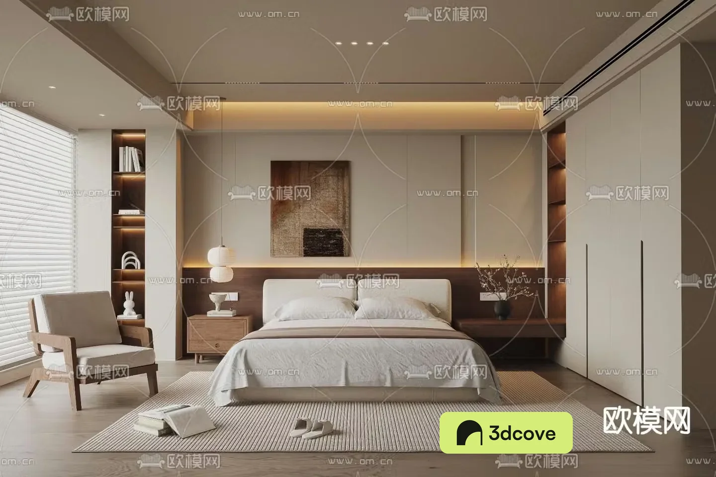 Middle style bedroom master bedroom master room 3d model