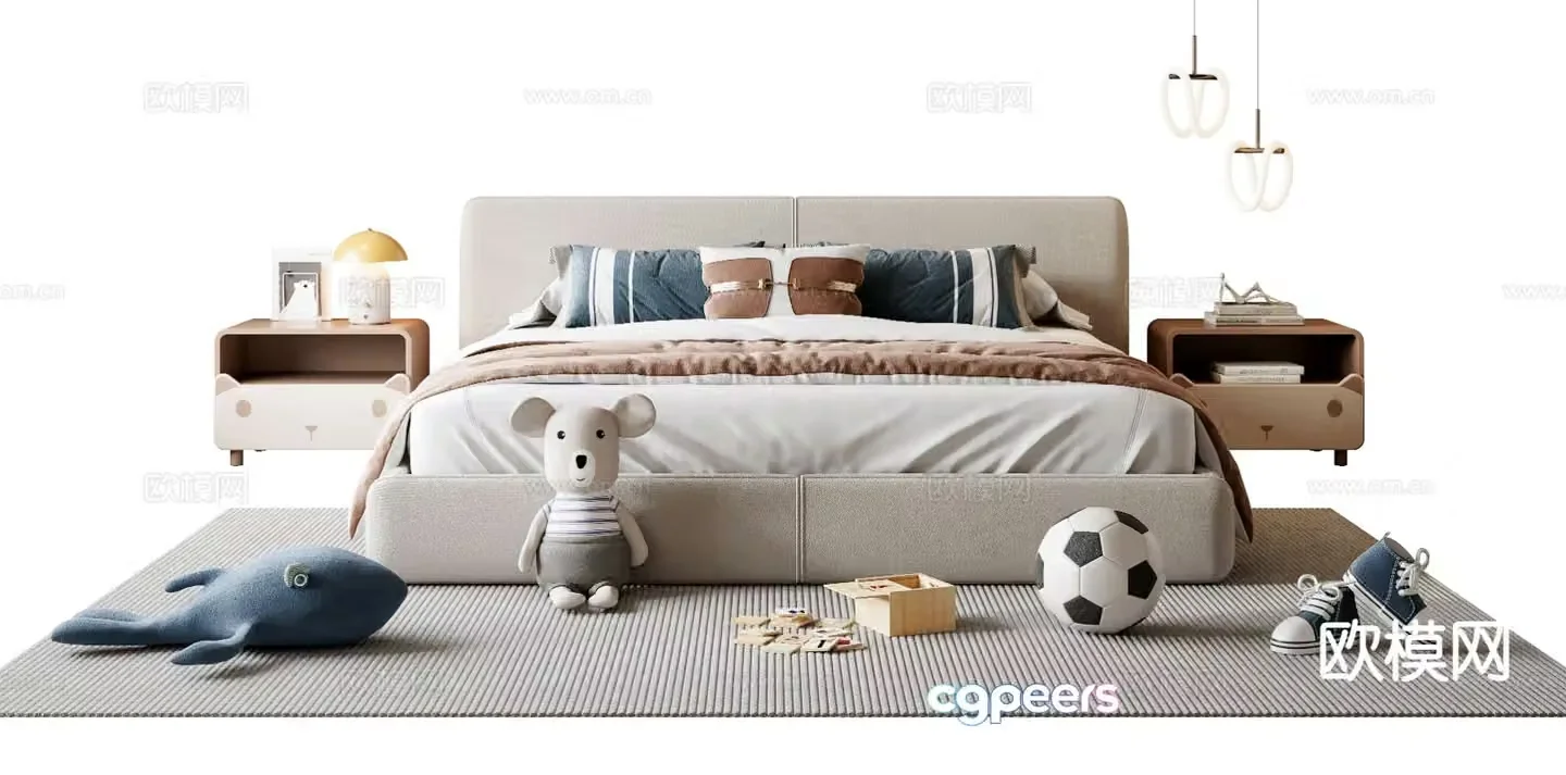 Modern children’s bed 3d model