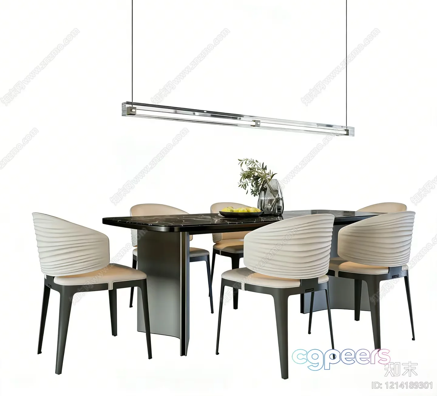 Modern Dining Table 3D Model – 16084 – VRAY Render
