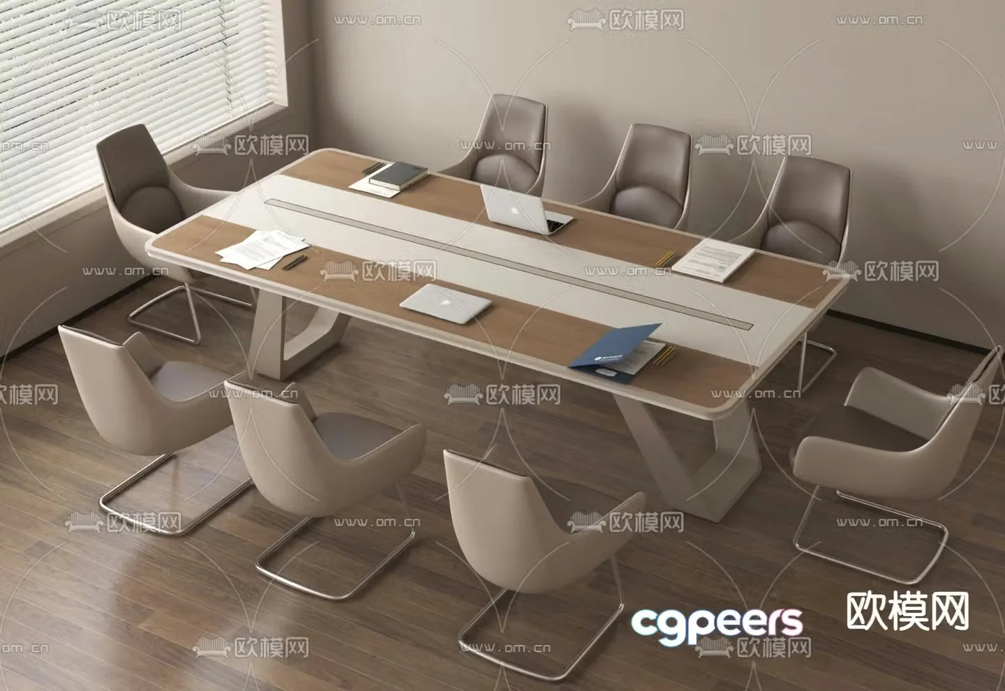 Modern conference table and chair office desk and chair 3d model