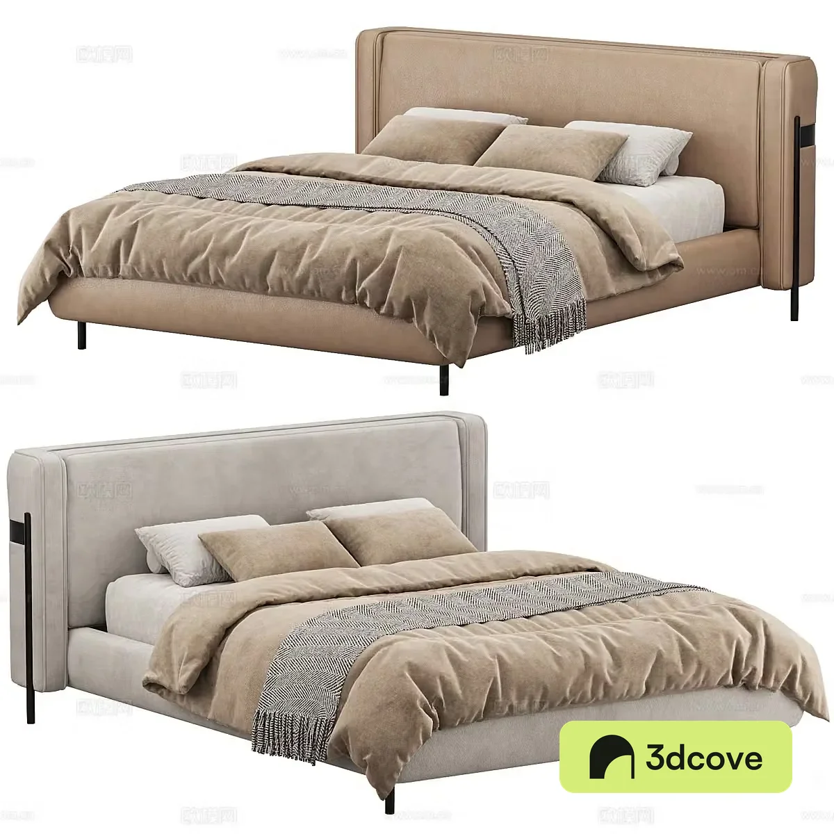 New Chinese style FEVA leather fabric double bed