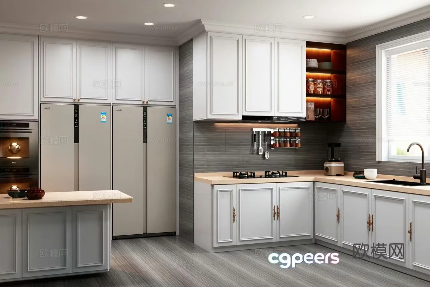 European kitchen combination 3D model