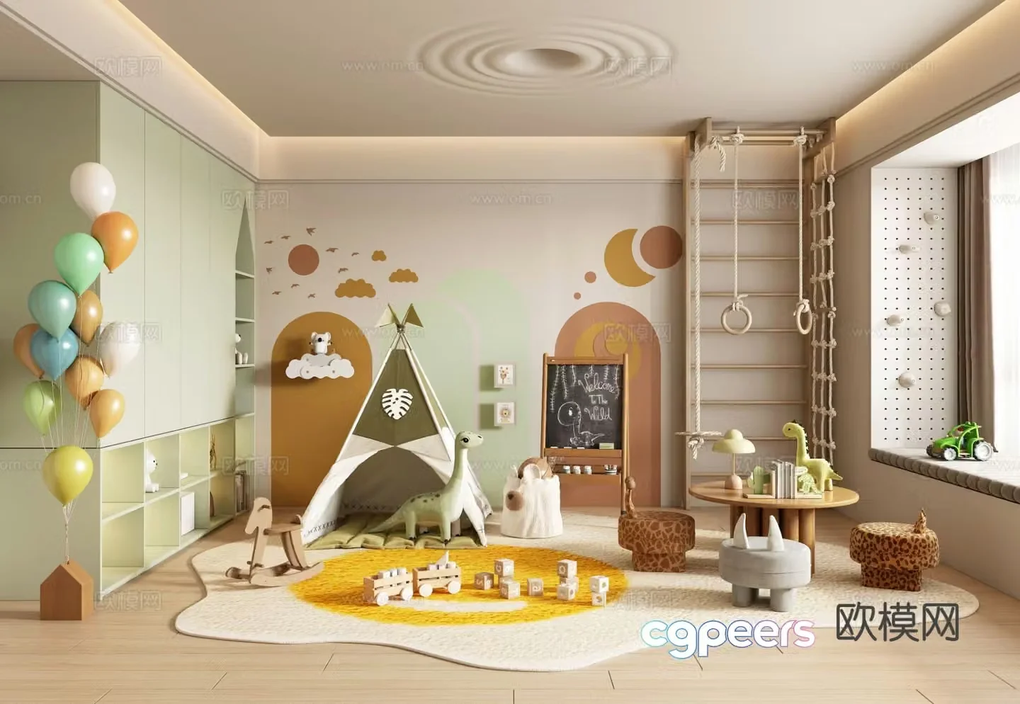 Nordic children’s room toy room 3d model