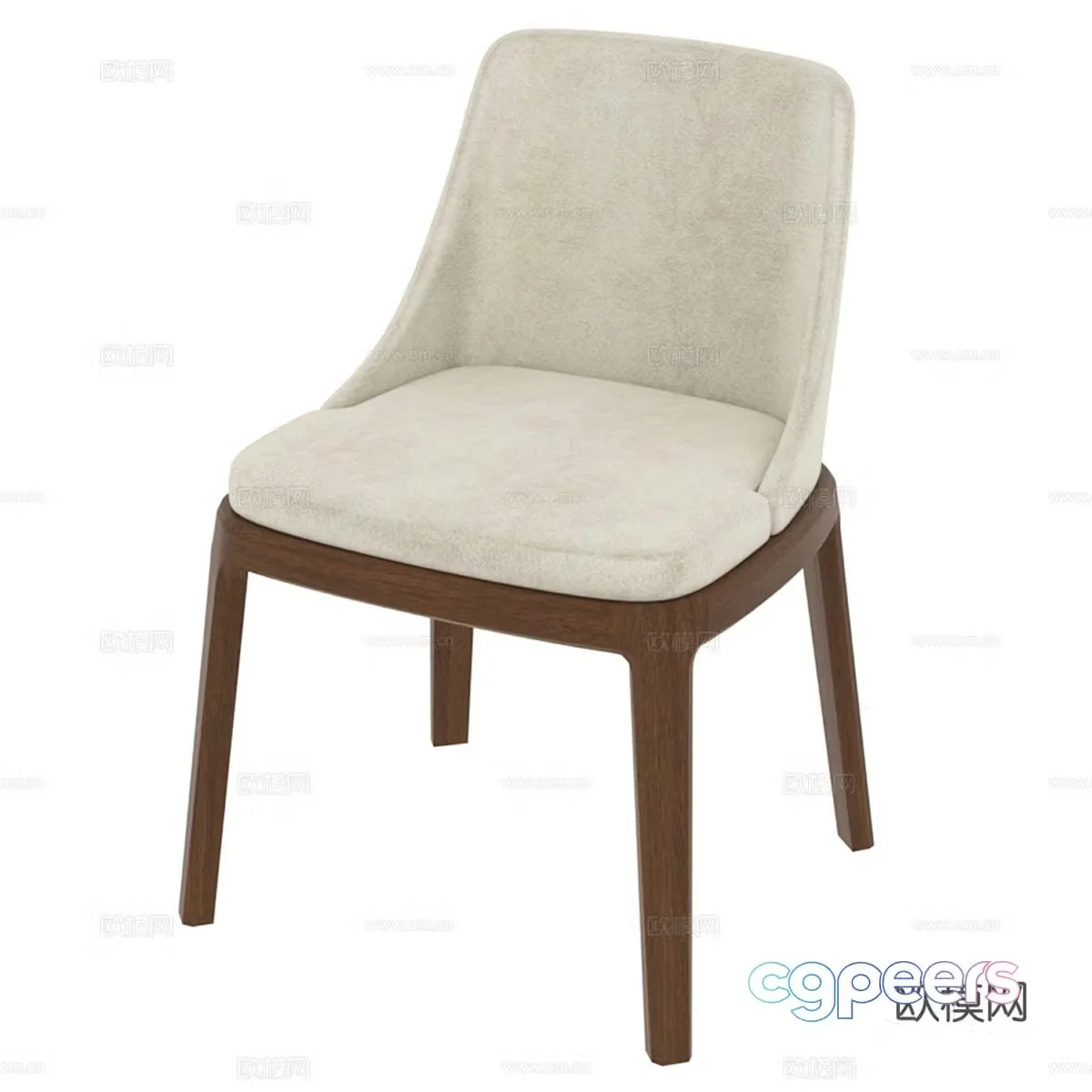 Nordic simple chair single chair simple chair casual chair stool 3d model