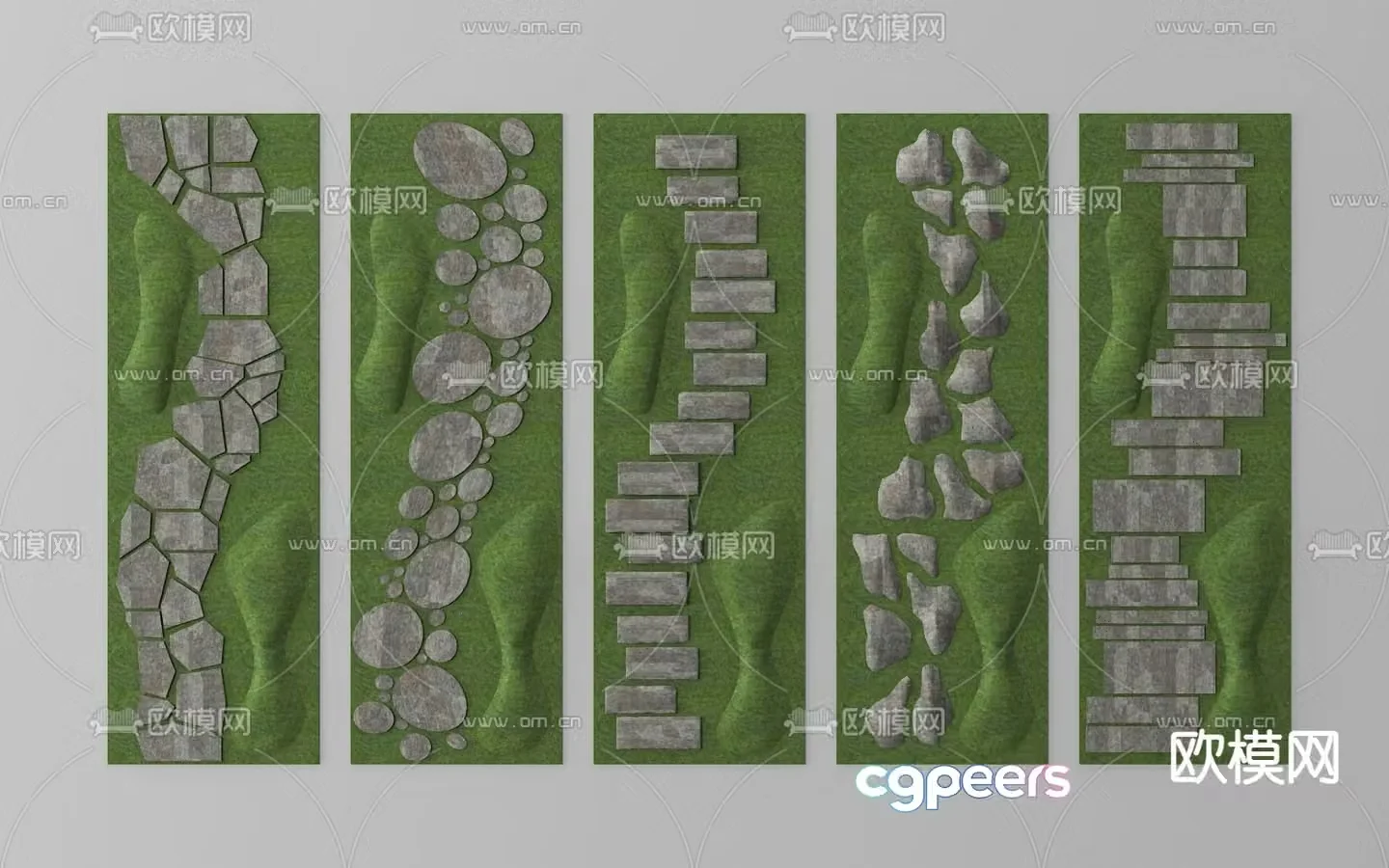 Landscape steps bluestone road courtyard gravel road 3D model