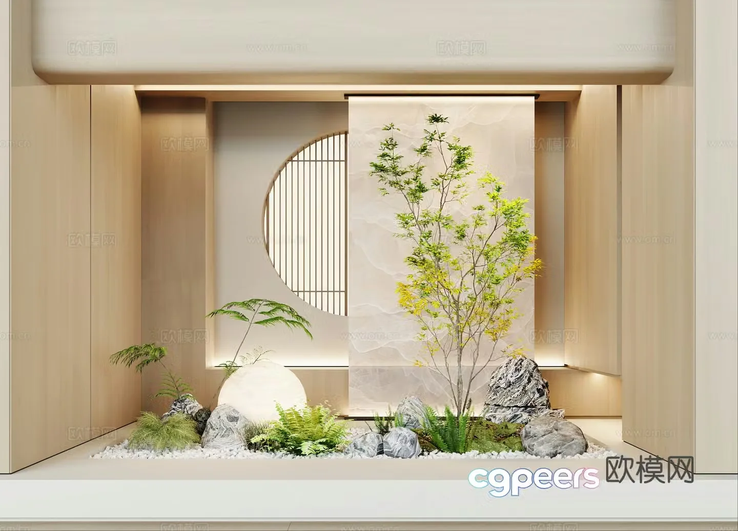 Modern interior landscape 3d model