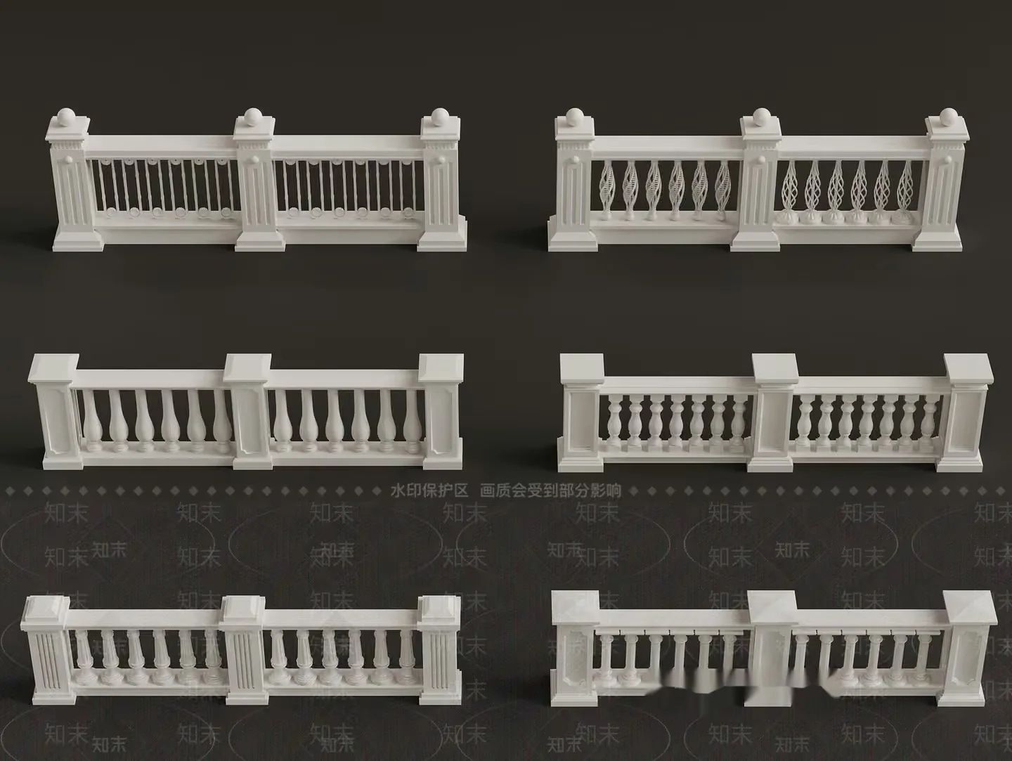 Traditional Balcony Railing 3D Model – 3794 – VRAY Render