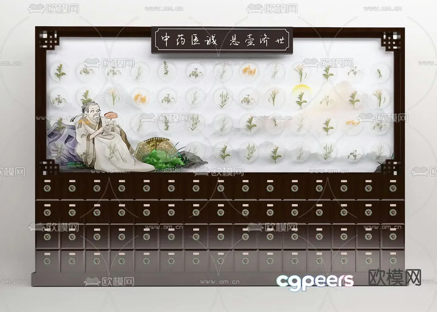 Chinese medicine cabinet Chinese medicine display cabinet Medicine cabinet 3D model