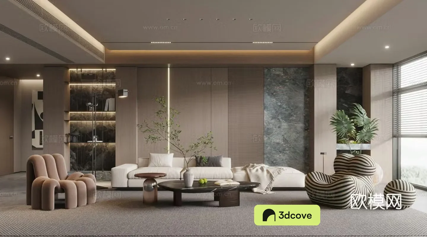 Modern home living room 3d model design