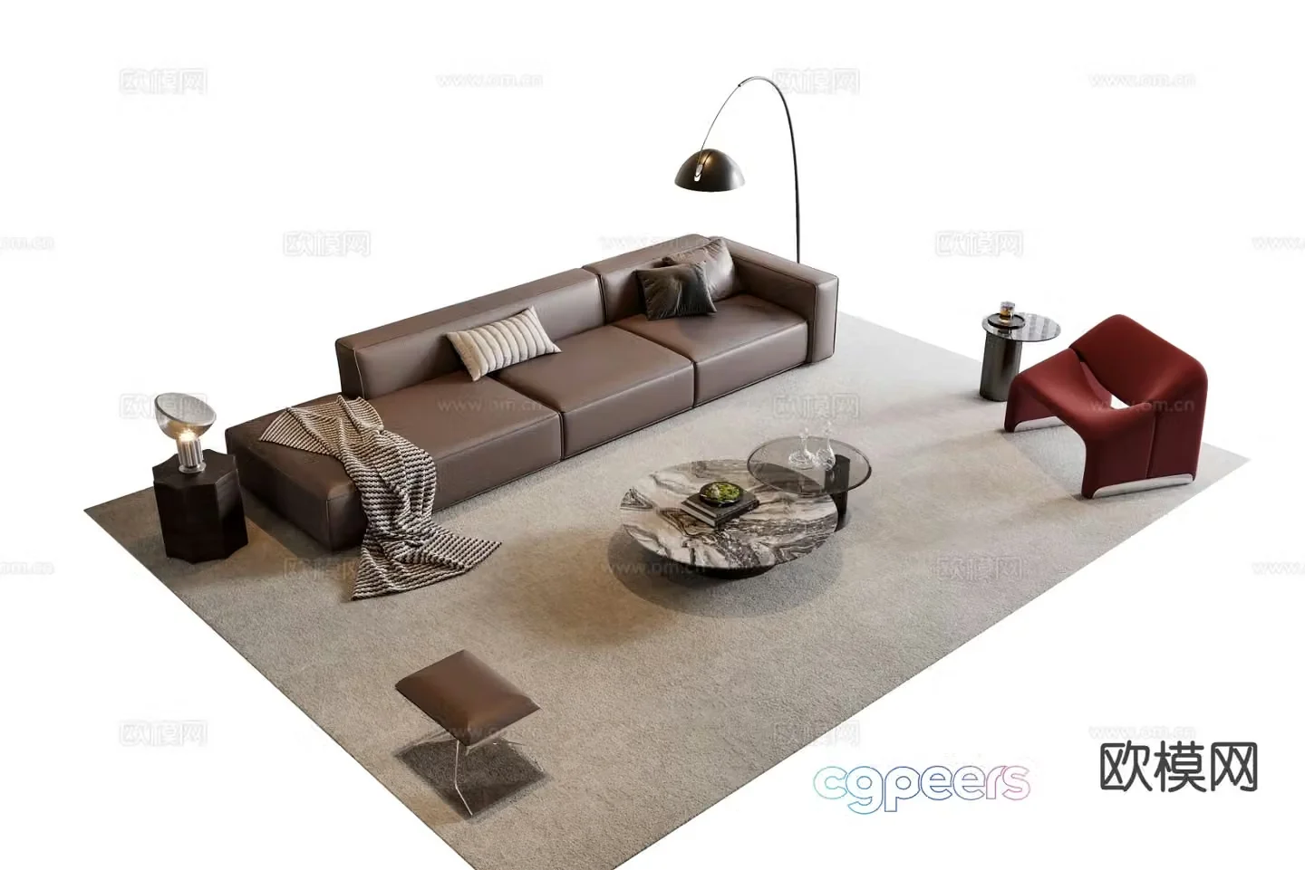 Italian sofa combination 3d model