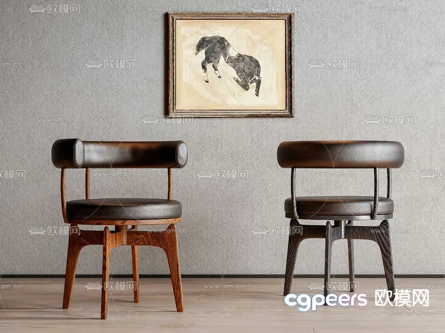 Wabi-sabi chair dining chair 3d model