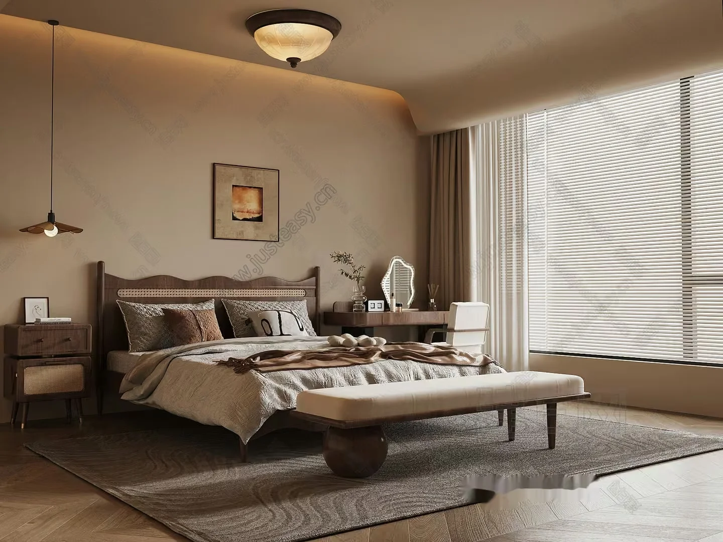 Cozy Bedroom 3D Model – 14625 – VRAY Render