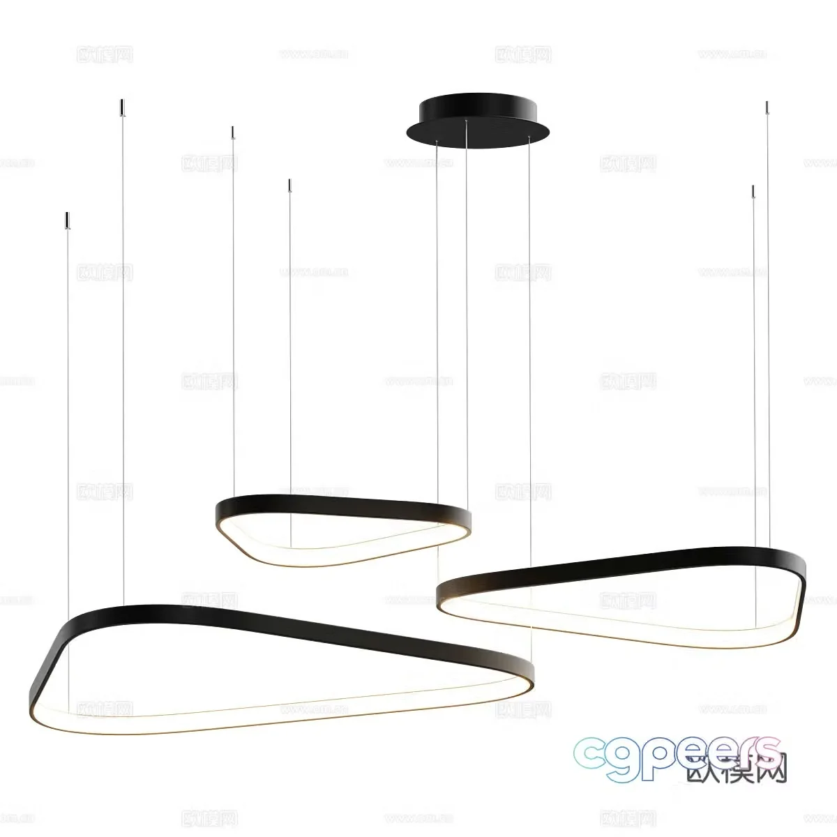 Modern minimalist chandelier 3d model