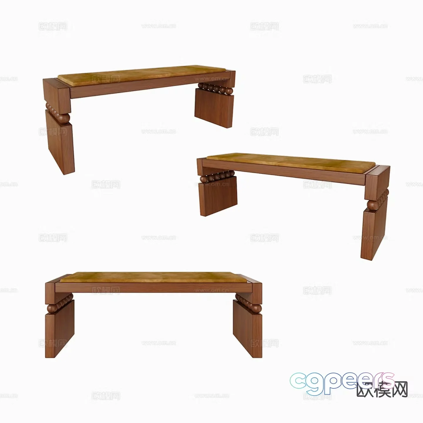 Medieval style stool bench shoe changing stool 3d model