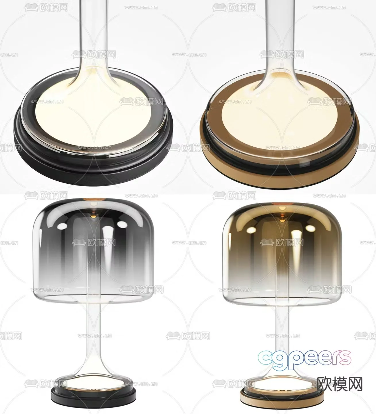 Modern glass table lamp 3d model
