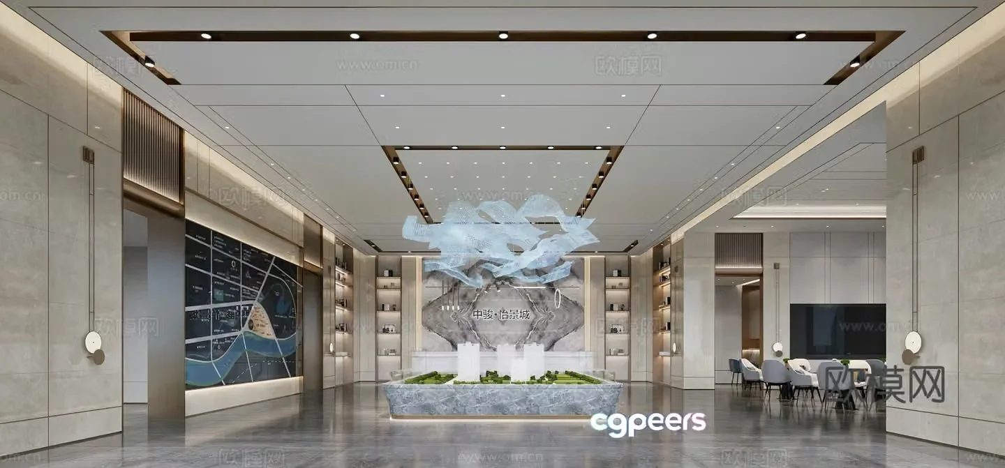 Modern sales office sales center 3D model