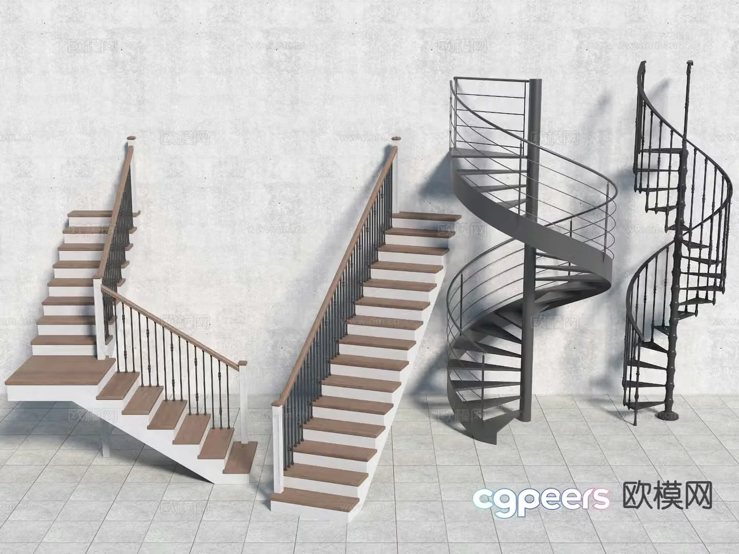 spiral staircase handrail staircase 3d model