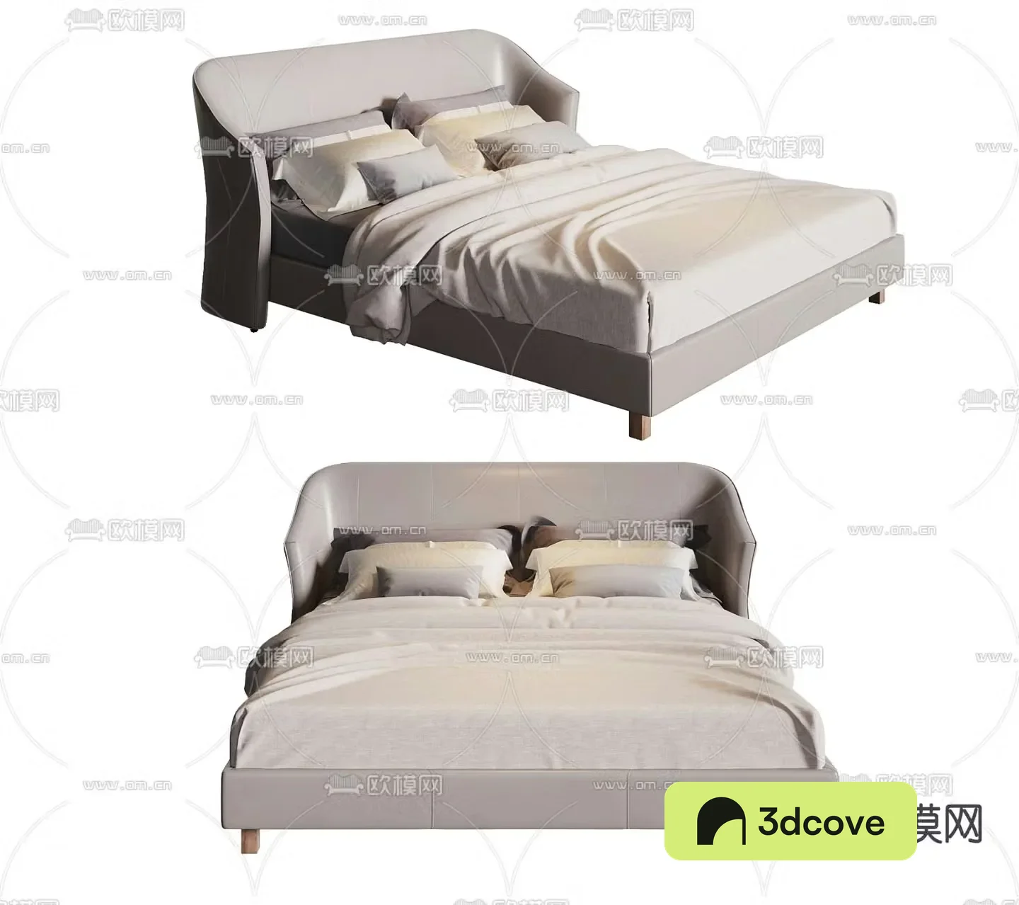 Light luxury leather double bed