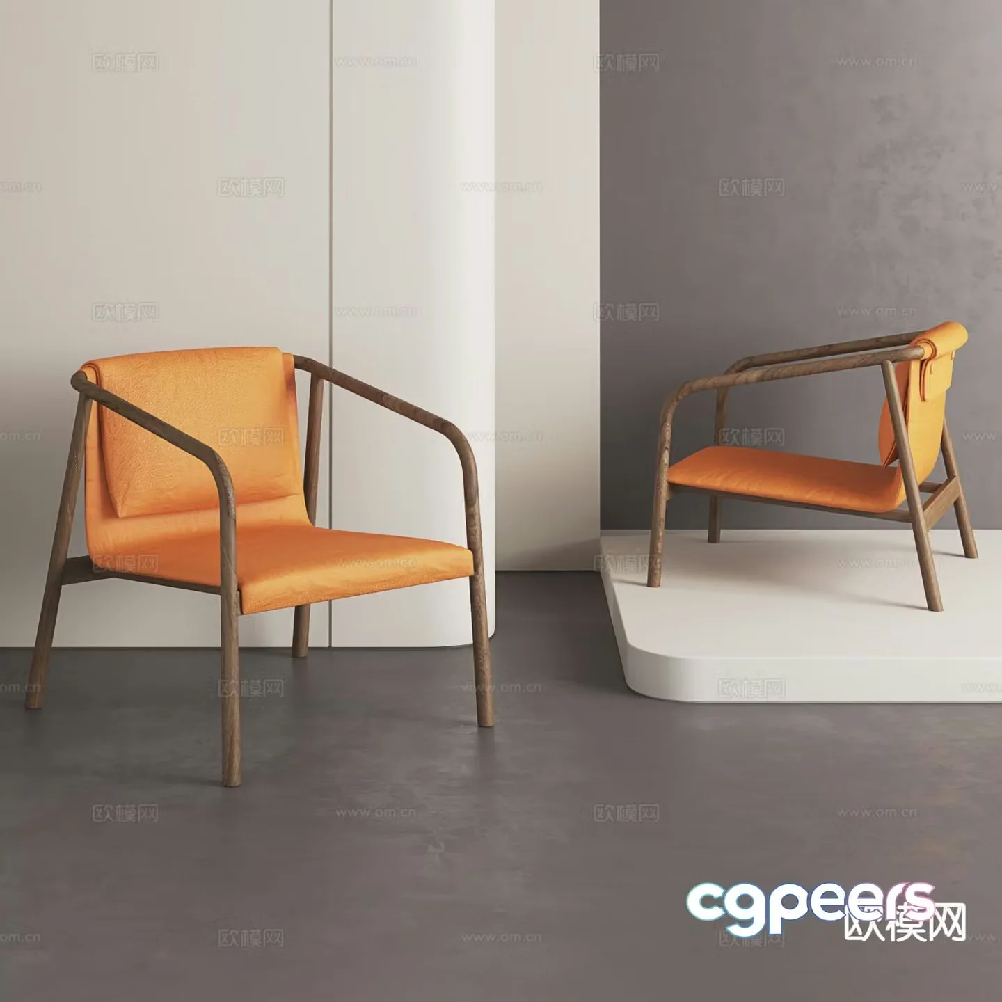 Nordic chair leisure chair 3d model