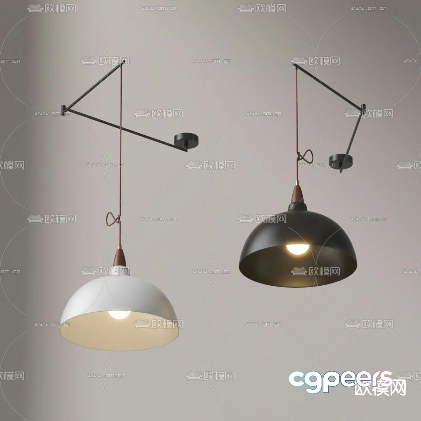 Decorative chandelier telescopic swing arm chandelier 3d model
