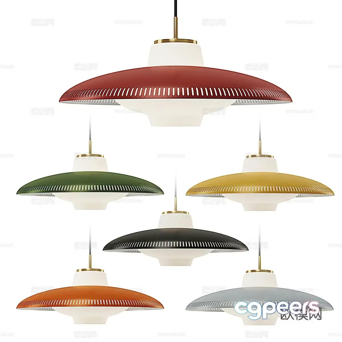 Modern Nordic light luxury decorative chandeliers 3D model