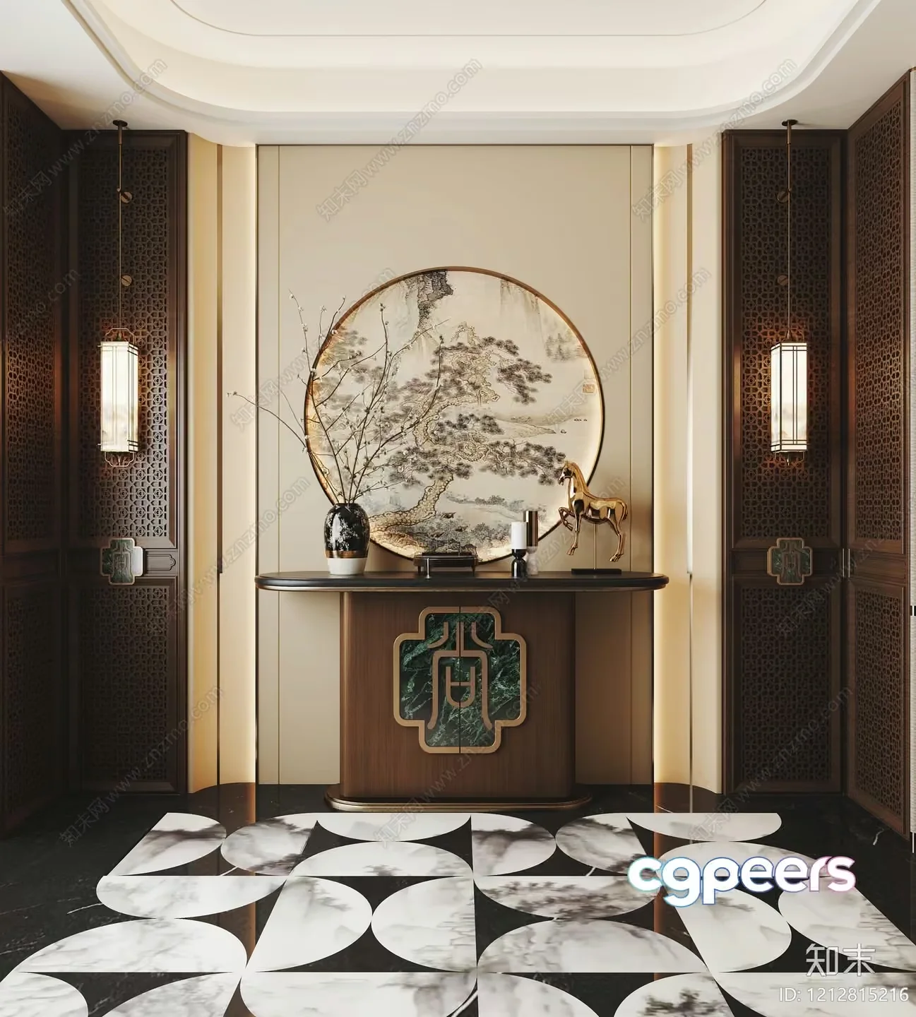 A Traditional Chinese-Style Room 3D Model – 22559 – VRAY Render