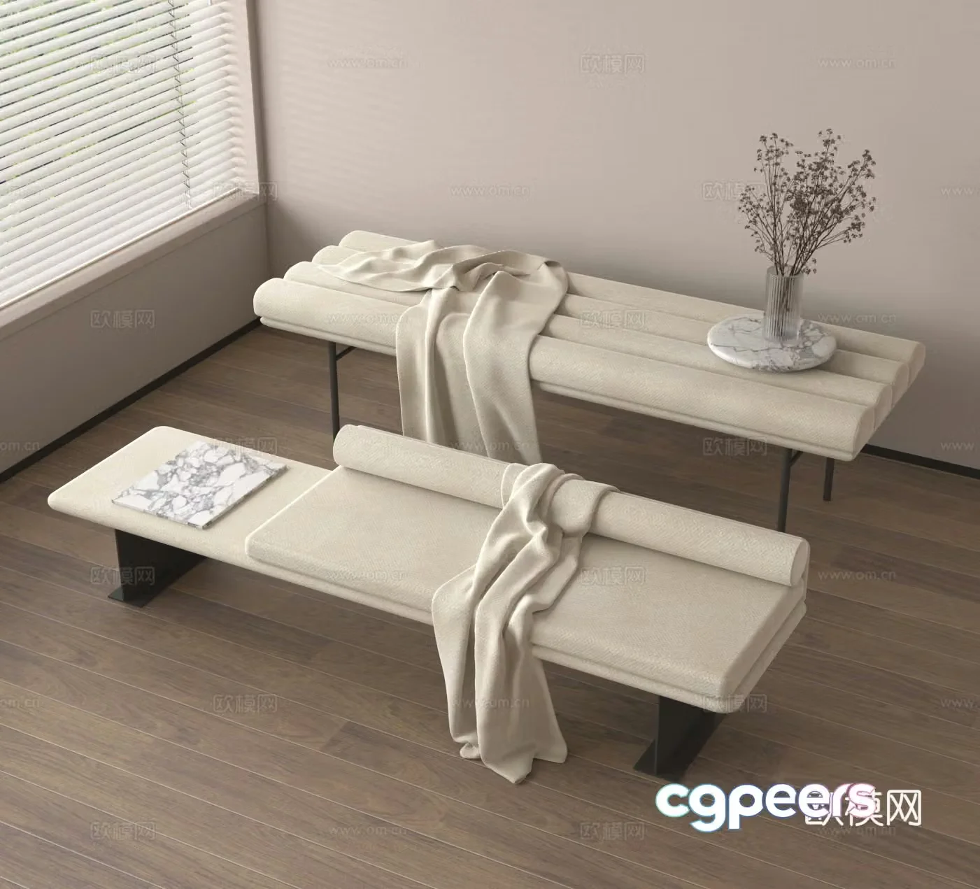 Bottom stool foot pedal sofa stool 3d model