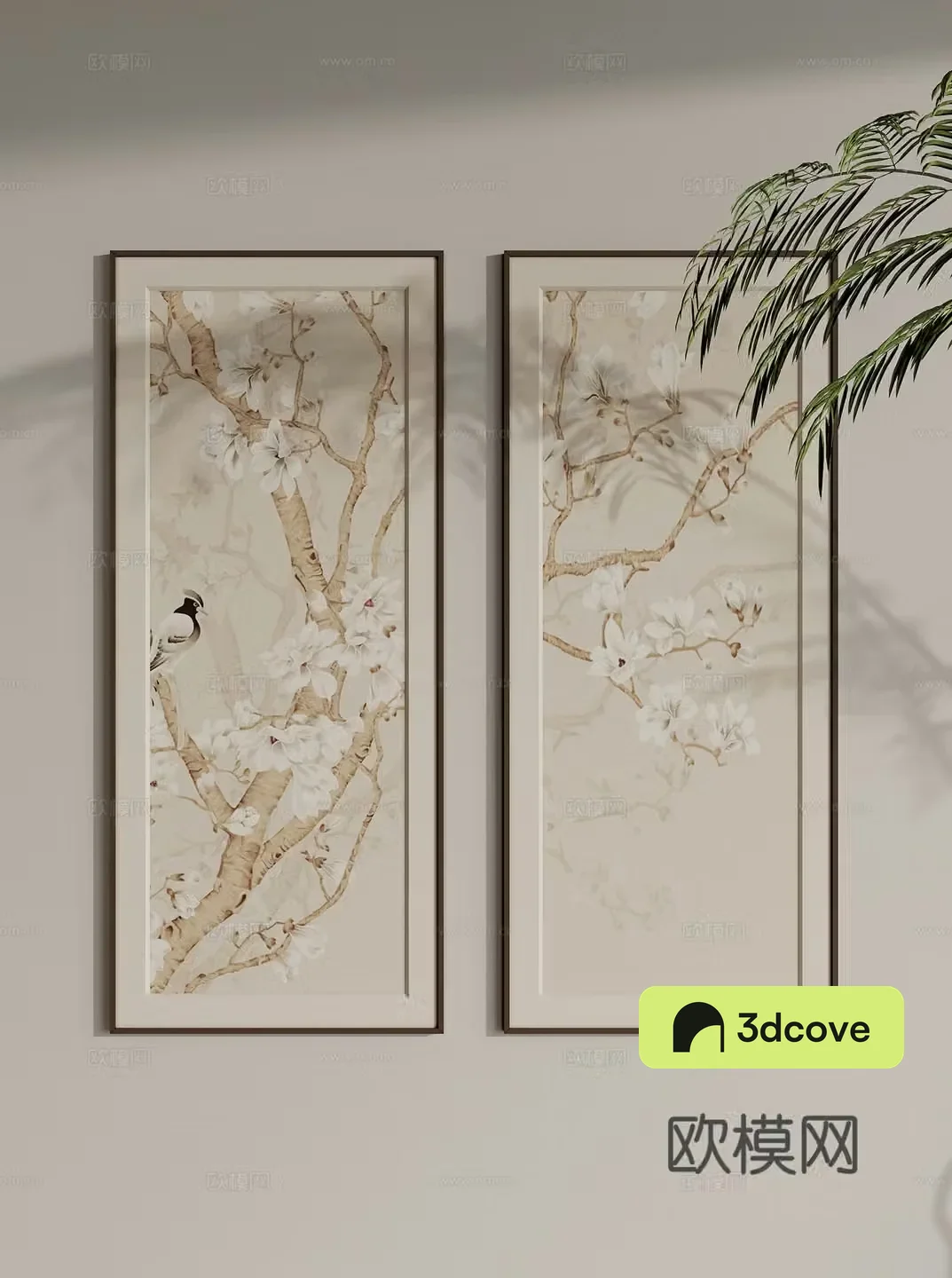 New Chinese style flower painting Zen hanging painting