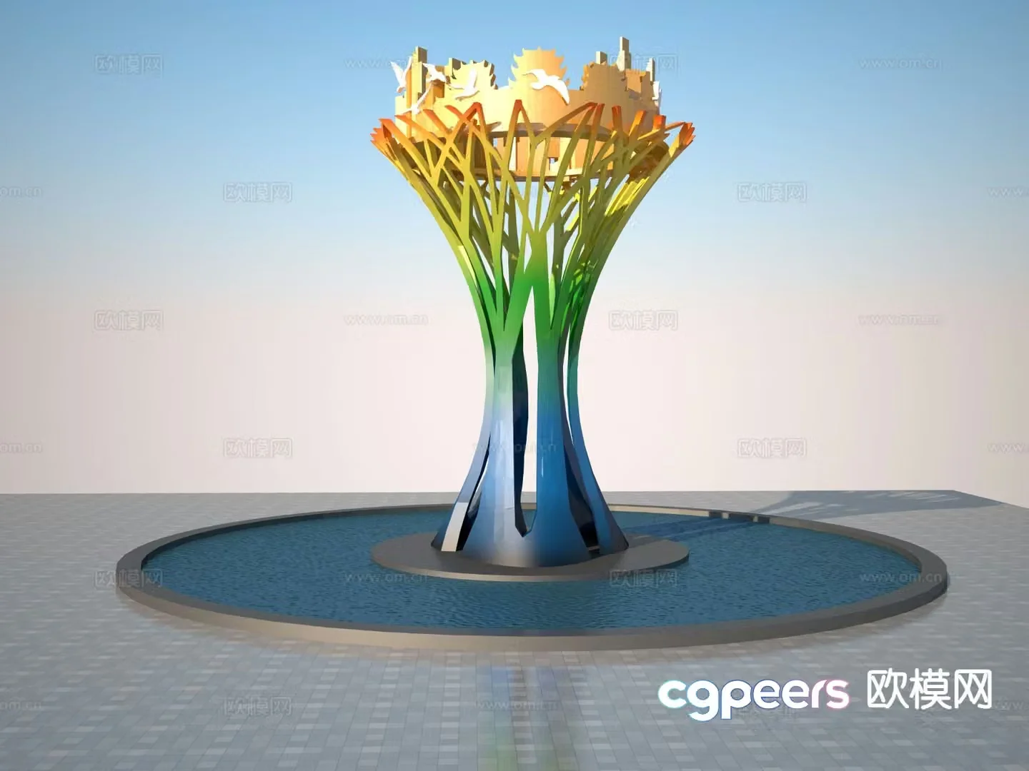 Forest Chongqing Sculpture Square Sculpture 3D Model